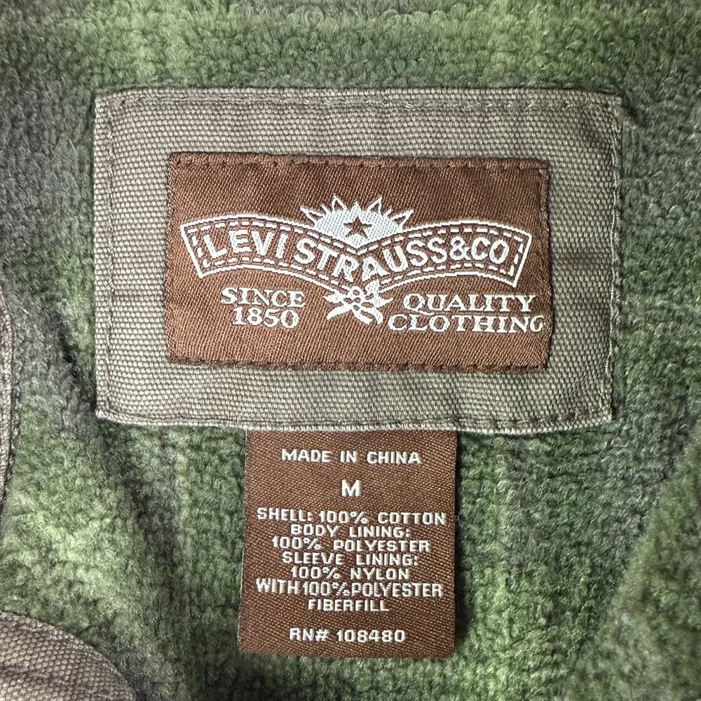 Levis Harrington Jacket Fleece Lined Button Up Coat Vintage 90s Men's Medium GUC